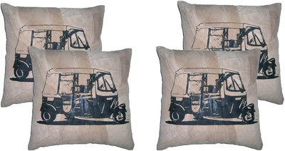 

ChicAntique Printed Cushions Cover(Pack of 4, 40 cm*40 cm, Beige)