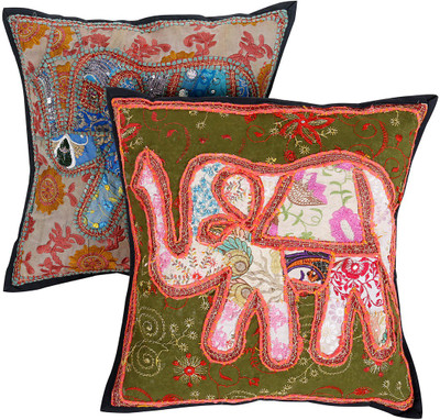 

Rajrang Animal Cushions Cover(Pack of 2, 41 cm*41 cm, Green)