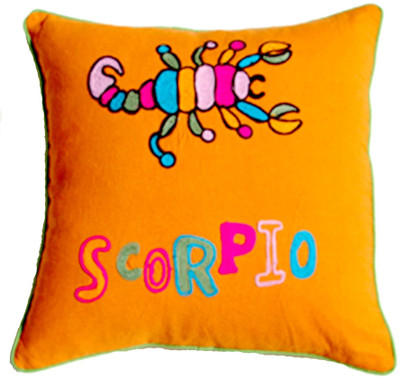 

Homeblendz Embroidered Cushions Cover(40 cm*40 cm, Orange, Yellow)