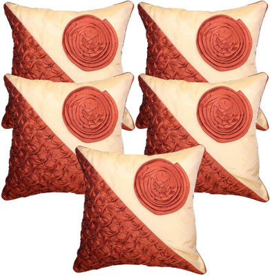 

Ziyana Floral Cushions Cover(Pack of 5, 40.64 cm*40.64 cm, Red)
