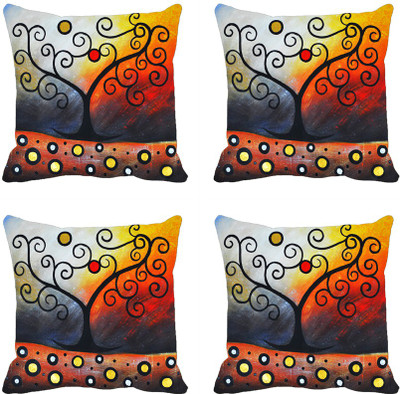 62% OFF on meSleep Abstract Cushions Cover(Pack of 4, 40.62 cm*40.62 cm, Multicolor)