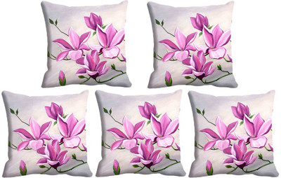 

IndiWeaves Printed Cushions Cover(Pack of 5, 30 cm*30 cm, Pink, White)