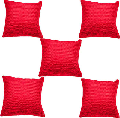 

Koncepts Self Design Cushions & Pillows Cover(Pack of 5, 42 cm*42 cm, Red)