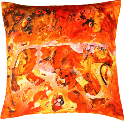 

Indian Colours Animal Cushions Cover(41 cm*41 cm, Orange)