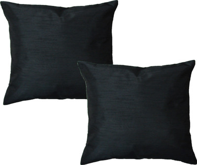 

HOME SHINE Plain Cushions Cover(Pack of 2, 60 cm*60 cm, Black)