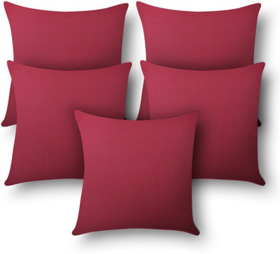 

First Row Plain Cushions Cover(Pack of 5, 40 cm, Purple)