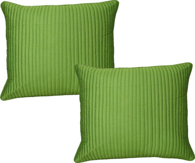 

HOME SHINE Striped Cushions Cover(Pack of 2, 40 cm*40 cm, Light Green)