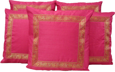 

HOME SHINE Striped Cushions Cover(Pack of 5, 40 cm*40 cm, Pink)