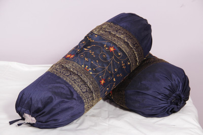 

Soundarya Embroidered Cushions Cover(Pack of 2, 45 cm*90 cm, Blue)