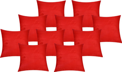 Fazar Creations Plain Cushions Cover(Pack of 10, 40 cm*40 cm, Red)