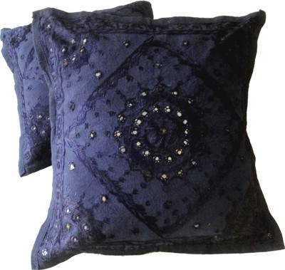 

Amazing India Embroidered Cushions Cover(Pack of 2, 40 cm*40 cm, Blue)