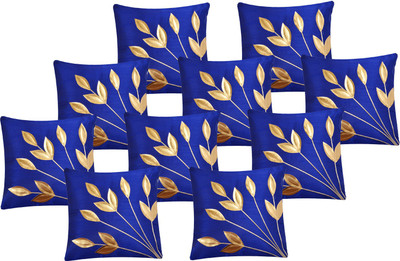 

Fazar Creations Floral Cushions Cover(Pack of 10, 40 cm*40 cm, Dark Blue)