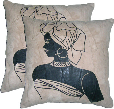

ChicAntique Printed Cushions Cover(Pack of 2, 40 cm*40 cm, Beige)