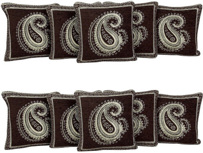 

Super India Floral Cushions Cover(Pack of 10, 40 cm*40 cm, Brown)