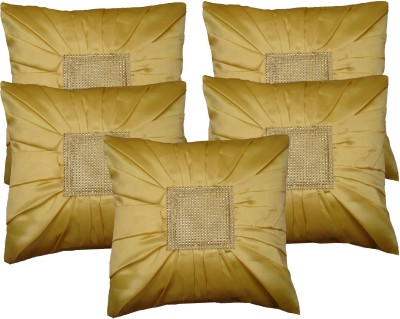 HOME SHINE Satin Cushions Cover(Pack of 5, 40 cm*40 cm, Beige)