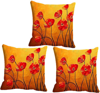 

IndiWeaves Printed Cushions Cover(Pack of 3, 30 cm*30 cm, Yellow, Orange), Orange;yellow