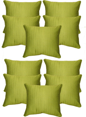 

HOME SHINE Striped Cushions Cover(Pack of 10, 40 cm*40 cm, Light Green)