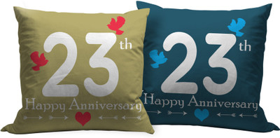

Tied Ribbons Text Print Cushions Cover(Pack of 2, 30 cm*30 cm, Multicolor)