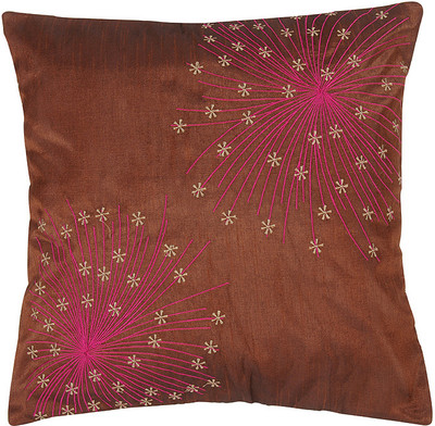 

Rajrang Floral Cushions Cover(Pack of 2, 40 cm*40 cm, Brown, Pink)