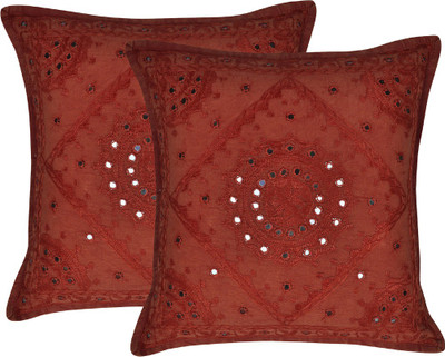 

Lal Haveli Embroidered Cushions Cover(Pack of 2, 41 cm*41 cm, Red)