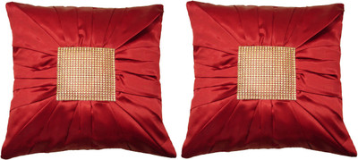 

HOME SHINE Geometric Cushions Cover(Pack of 2, 40 cm*40 cm, Red)