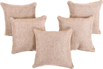 Shilpbazaar Plain Cushions Cover(Pack of 5, 40 cm*40 cm, Brown)