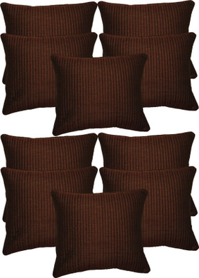 

HOME SHINE Striped Cushions Cover(Pack of 10, 40 cm*40 cm, Brown)