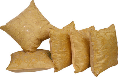 

Fazar Creations Floral Cushions Cover(Pack of 5, 40 cm*40 cm, Yellow)