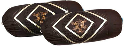 

RJ Products Embroidered Bolsters Cover(Pack of 2, 38 cm*75 cm, Black)