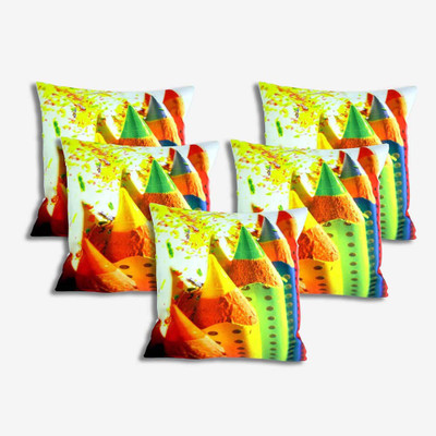 

Veer Creations Printed Cushions Cover(Pack of 5, 40 cm*40 cm, Multicolor)