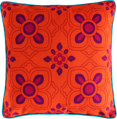 

Fatfatiya Floral Cushions Cover(40 cm*40 cm, Blue, Orange)