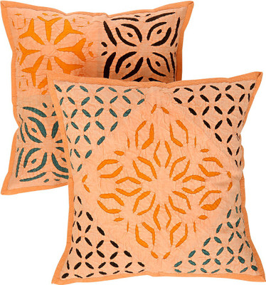 Rajrang Abstract Cushions Cover(Pack of 2, 40 cm*40 cm, Peach)