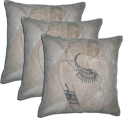 

ChicAntique Printed Cushions Cover(Pack of 3, 40 cm*40 cm, Beige)