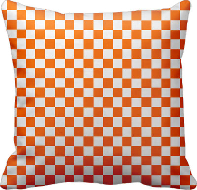 SajawatHomes Abstract Cushions Cover(30 cm*30 cm, Orange, White)