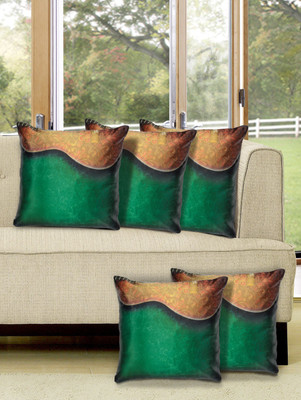 

Alina Decor Printed Cushions Cover(Pack of 5, 40 cm, Green)