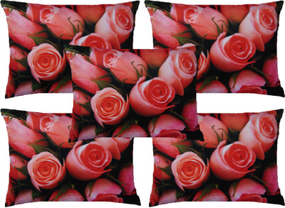 

HOME SHINE Printed Cushions Cover(Pack of 5, 40 cm*40 cm, Pink)