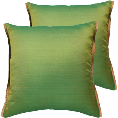

Ans Striped Cushions Cover(Pack of 2, 40 cm*40 cm, Green)