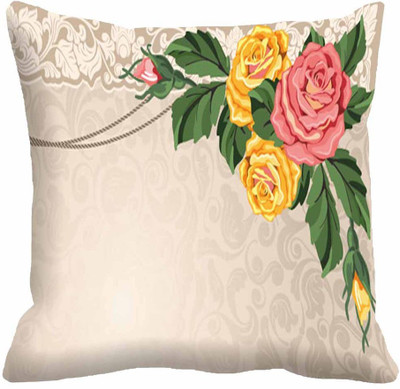 

IndiWeaves Printed Cushions Cover(30 cm*30 cm, White, Multicolor), Multicolor;white