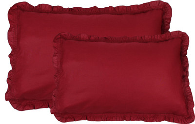Shraddha Collections Solid Pillows Cover(Pack of 2, 45.72 cm*68.5 cm, Maroon)