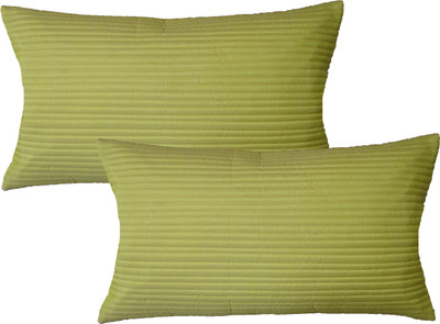 

HOME SHINE Striped Pillows Cover(Pack of 2, 30 cm*45 cm, Yellow)