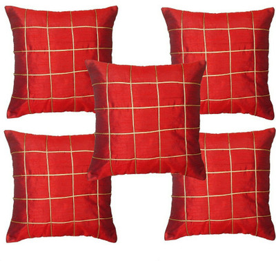 

Shine Villa Striped Cushions Cover(Pack of 5, 40 cm*40 cm, Red)