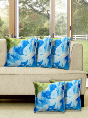 

Alina Decor Printed Cushions Cover(Pack of 5, 40.64 cm, Blue)