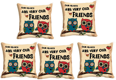 

IndiWeaves Printed Cushions Cover(Pack of 5, 40 cm*40 cm, Brown, Black), Black;brown