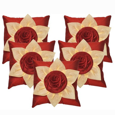 

Shine Villa Floral Cushions Cover(Pack of 5, 30 cm*30 cm, Maroon)