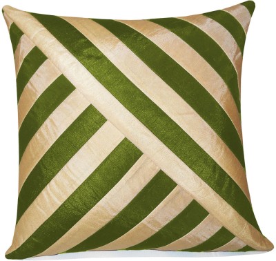ZIKRAK EXIM Striped Cushions Cover(40 cm*40 cm, Beige, Green)