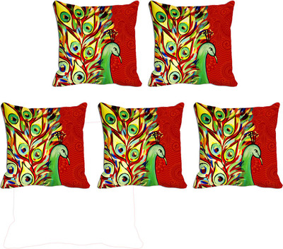 

IndiWeaves Printed Cushions Cover(Pack of 5, 30 cm*30 cm, Purple, Red)