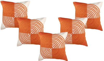 

Nikunj Geometric Cushions Cover(Pack of 5, 40 cm, Orange)