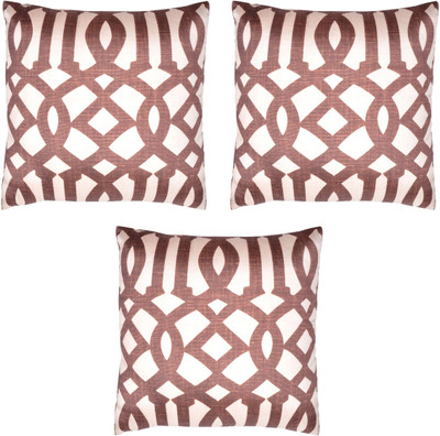 

HOMEWARDS Geometric Cushions Cover(Pack of 3, 40 cm*40 cm, Brown)