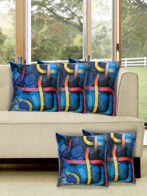 

Alina Decor Printed Cushions Cover(Pack of 5, 40.64 cm, Blue)