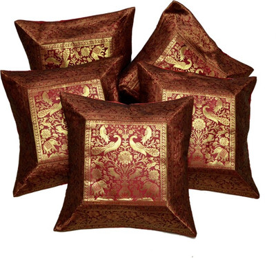 

Amazing India Embroidered Cushions Cover(Pack of 5, 40 cm*40 cm, Red)
